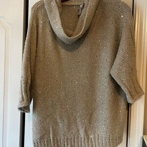 Chico's Beige Cowl Neck Sweater